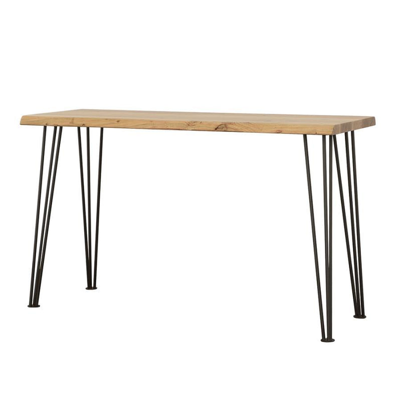 Zander - Sofa Table With Hairpin Leg - Natural and Matte Black.