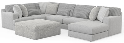 Logan - 3 Piece Sectional With Comfort Coil Seating And Included Cocktail Ottoman And 9 Accent Pillows (Right Side Facing Chaise) - Moonstruck