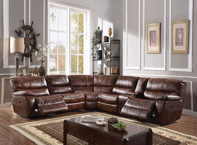 Brax - Sectional Sofa - 2-Tone Brown Leather-Gel - Grand Furniture GA
