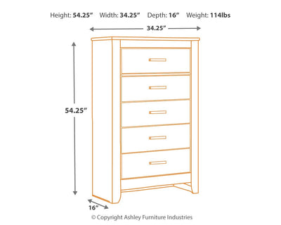 Brinxton - Charcoal - Five Drawer Chest.