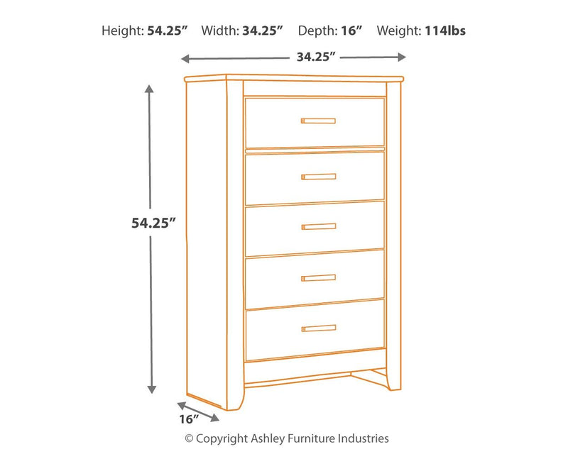 Brinxton - Charcoal - Five Drawer Chest.