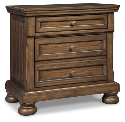 Flynnter - Medium Brown - Two Drawer Night Stand.