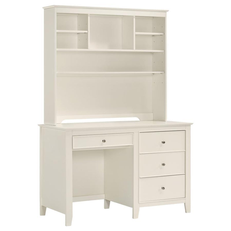 Selena - 4-Drawer Computer Desk With Hutch - Buttermilk