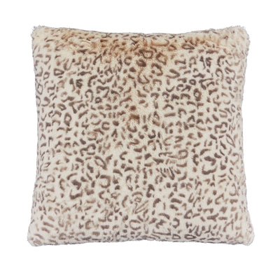 Snow Leopard - 20" Square Pillow - Natural.