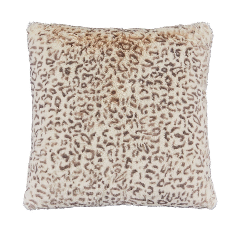 Snow Leopard - 20" Square Pillow - Natural.