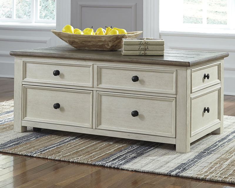 Bolanburg - White / Brown / Beige - Lift Top Cocktail Table.