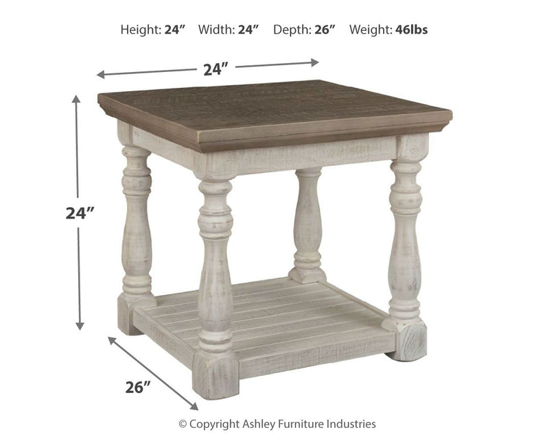 Havalance - Gray / White - Rectangular End Table.