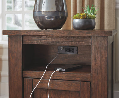 Budmore - Brown Dark - Rectangular End Table.