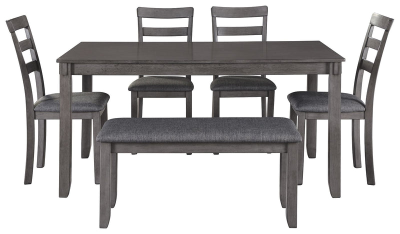 Bridson - Gray - Rect Drm Table Set (Set of 6).