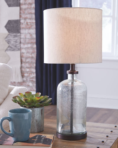 Bandile - Clear / Bronze Finish - Glass Table Lamp.