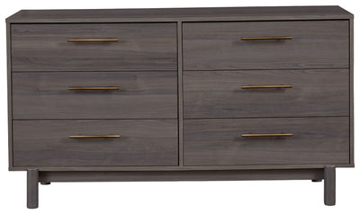 Brymont - Dark Gray - Six Drawer Dresser - Sleek.