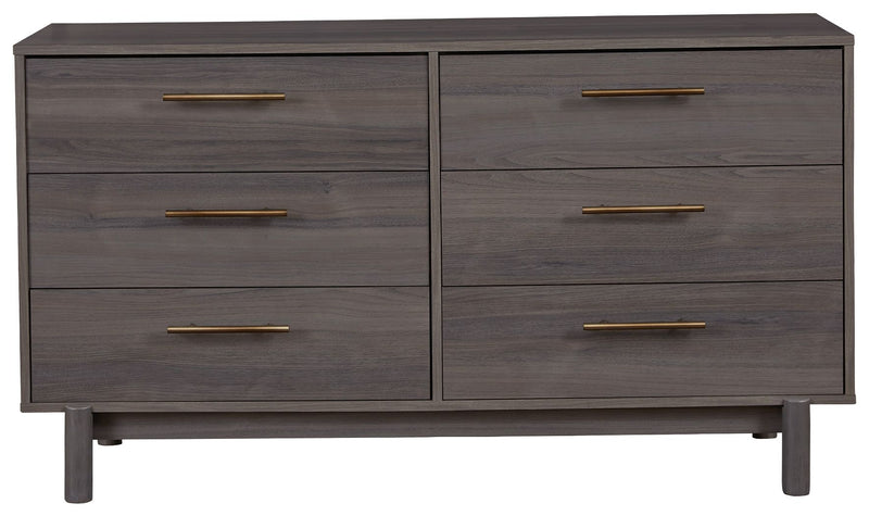 Brymont - Dark Gray - Six Drawer Dresser - Sleek.