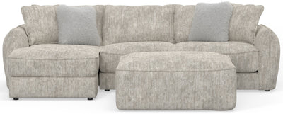 Bucktown - 2 Piece Sofa / LSF Chaise With Extra Thick Cuddler Seat Cushions & Cocktail Ottoman - Parchment