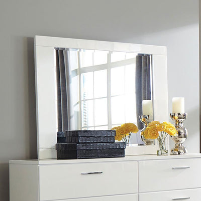 Felicity - Rectangle Dresser Mirror - Glossy White.