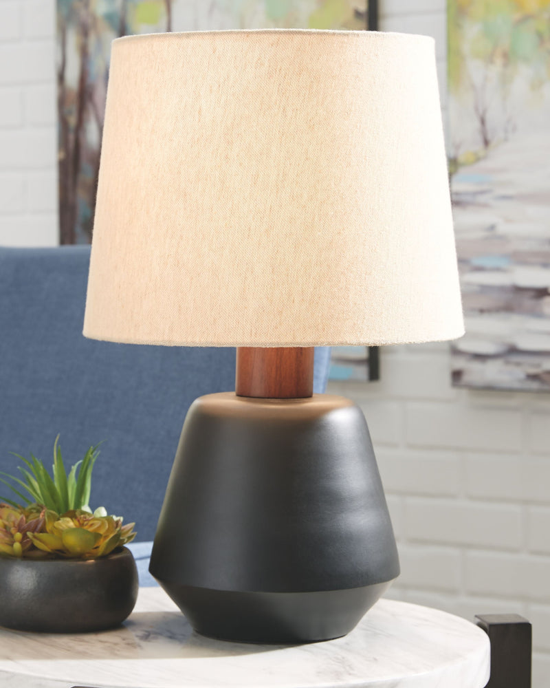 Ancel - Black / Brown - Metal Table Lamp - Grand Furniture GA