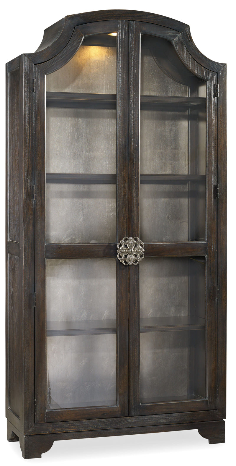 Sanctuary - Glass Bunching Curio - Ebony Antiqued Oak.