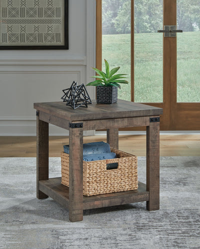 Hollum - Rustic Brown - Square End Table.