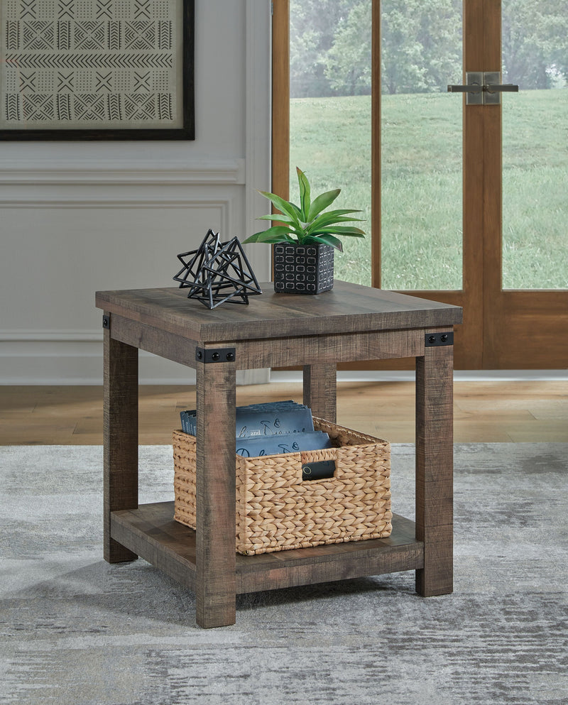 Hollum - Rustic Brown - Square End Table.