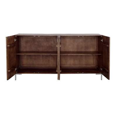 Bahari Chatter - Four Door Credenza - Brown & Silver.