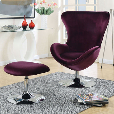 Eloise - Accent Chair With Ottoman - Purple - Grand Furniture GA