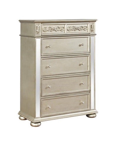 Heidi - 5-Drawer Chest - Metallic Platinum.