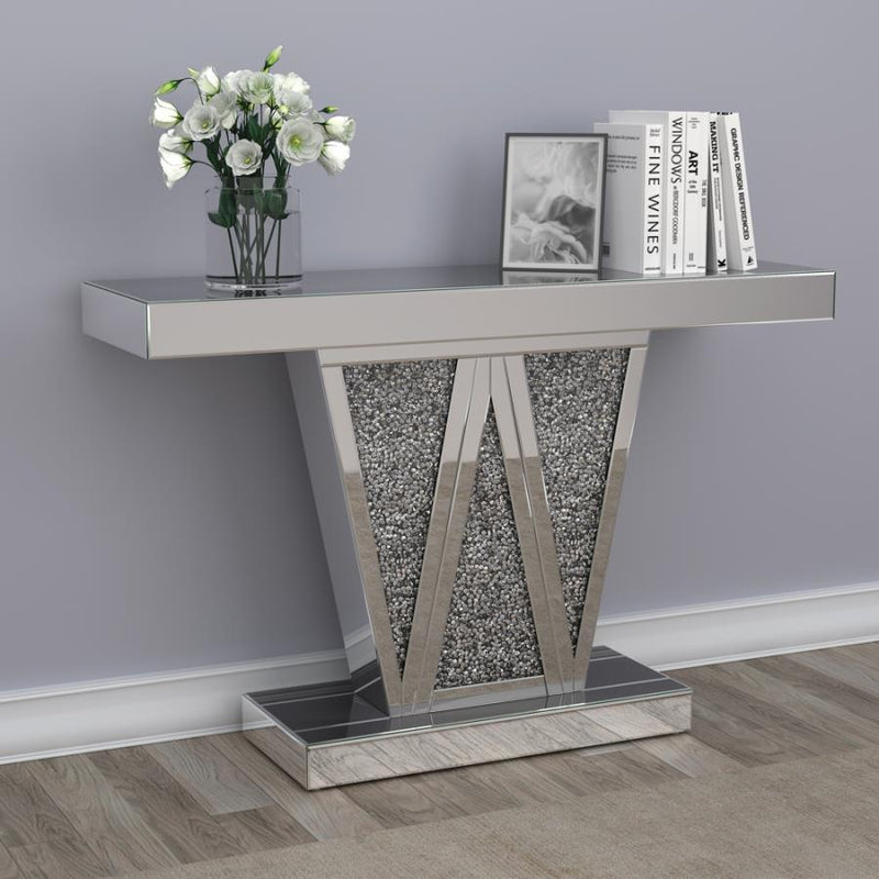 Crocus - Rectangular Console Table - Silver.