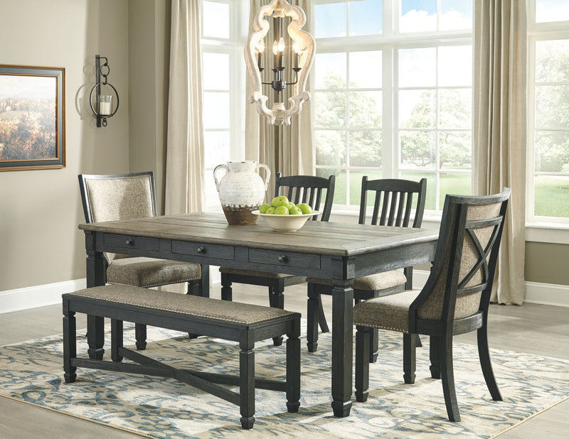 Tyler - Black / Grayish Brown - Dining Uph Side Chair (Set of 2) - Slatback.