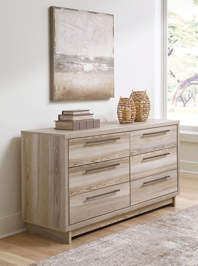 Hasbrick - Tan - Six Drawer Dresser.