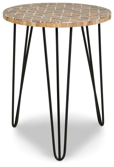 Drovelett - White / Light Brown - Accent Table.