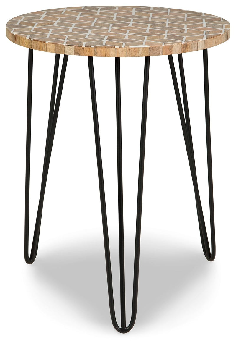 Drovelett - White / Light Brown - Accent Table.