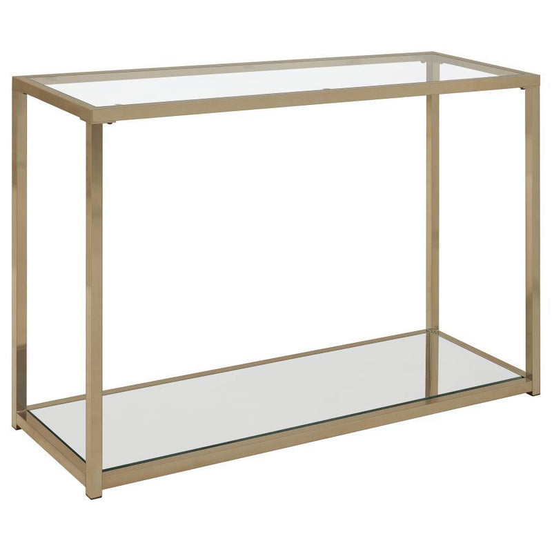 Cora - Sofa Table With Mirror Shelf - Chocolate Chrome.