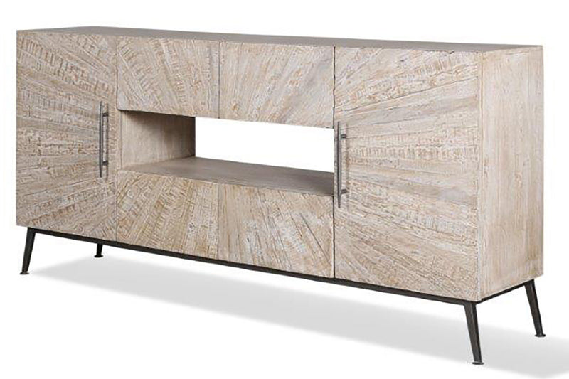 Crossings Monaco - TV Console - Weathered Blanc