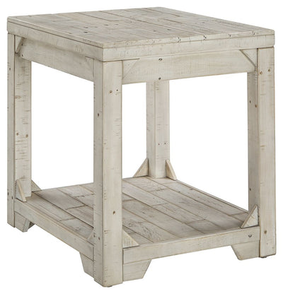 Fregine - Whitewash - Rectangular End Table.