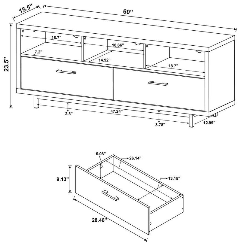 Casey - 2-drawer Rectangular TV Console.