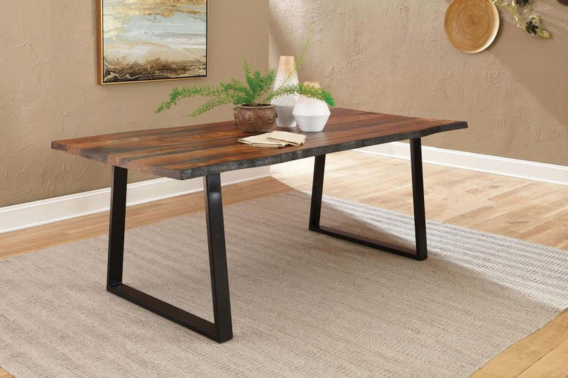 Ditman - Live Edge Dining Table - Grey Sheesham and Black.