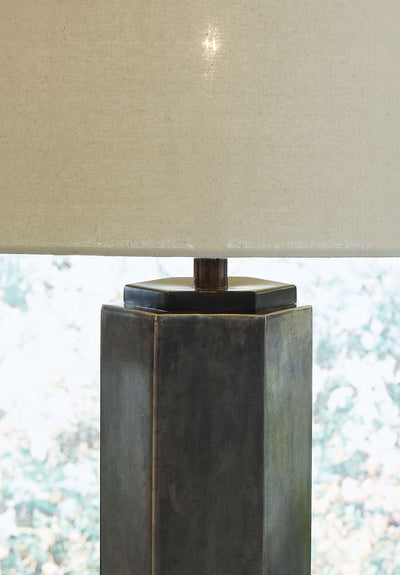 Dirkton - Antique Pewter Finish - Metal Table Lamp.