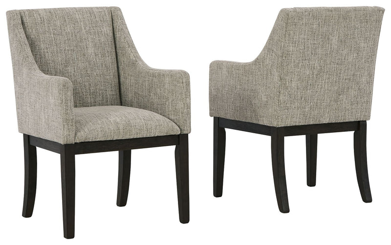 Burkhaus - Dark Brown - Dining Uph Arm Chair (Set of 2).