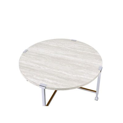 Brecon - Coffee Table - White Oak & Chrome - Grand Furniture GA