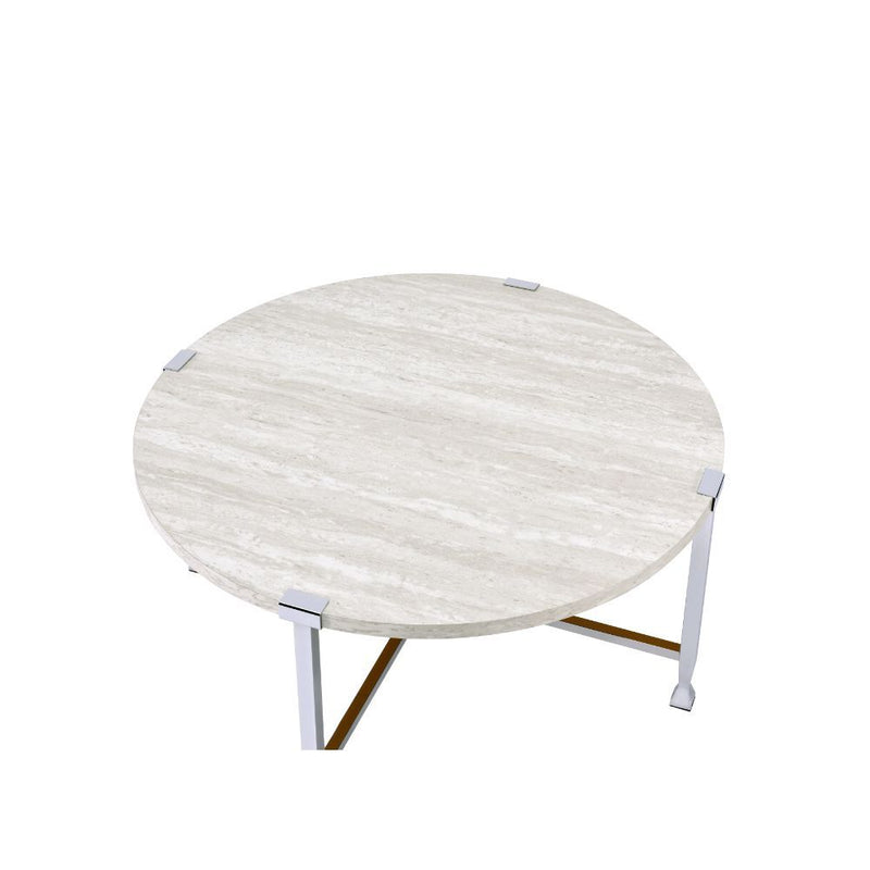 Brecon - Coffee Table - White Oak & Chrome - Grand Furniture GA