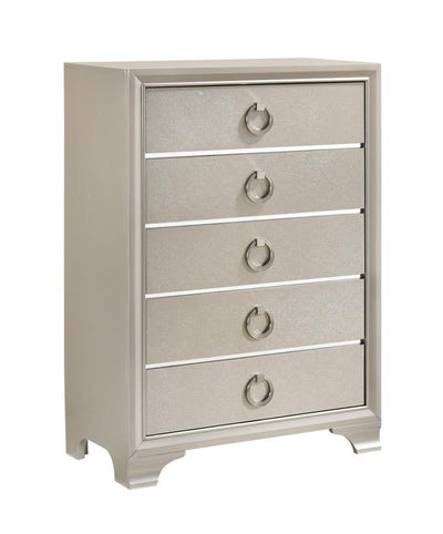 Salford - 5-Drawer Chest - Metallic Sterling.