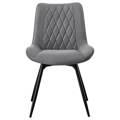 Diggs - Upholstered Tufted Swivel Dining Chairs (Set of 2) - Grey and Gunmetal.