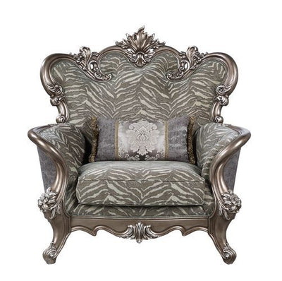 Elozzol - Sofa - Fabric & Antique Bronze Finish - Wood - Grand Furniture GA