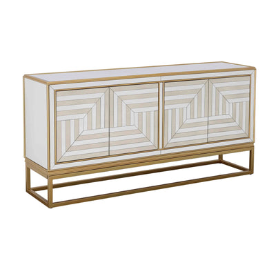 Fostoria - Four Door Credenza - Gold & Mirror.