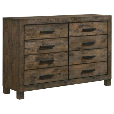 Woodmont - 8-Drawer Dresser - Rustic Golden Brown.