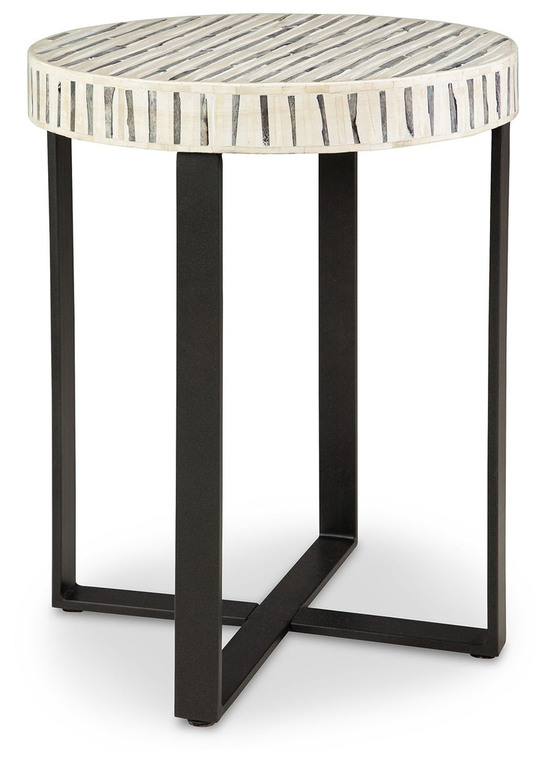 Crewridge - Black / Cream - Accent Table.