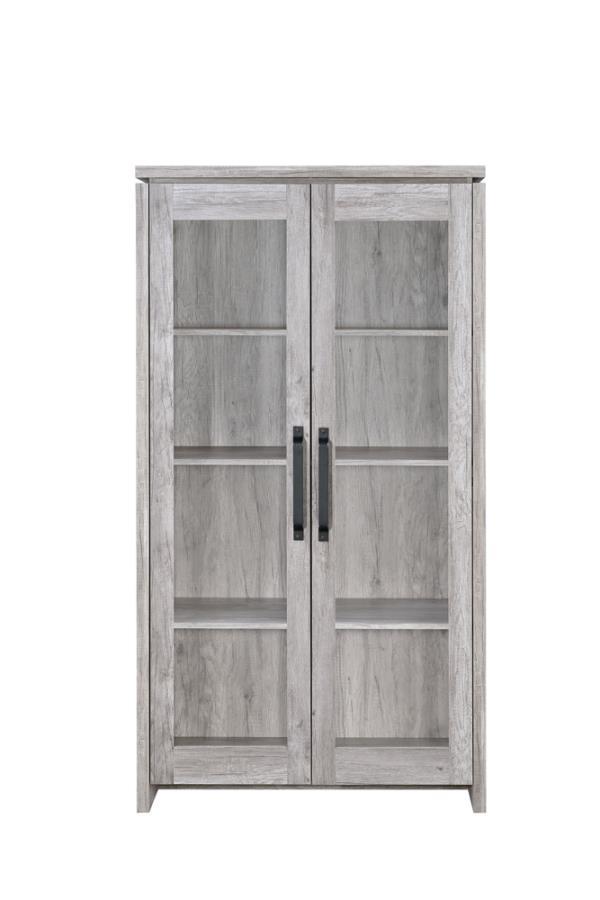 Alejo - 2-Door Tall Cabinet - Grey Driftwood.