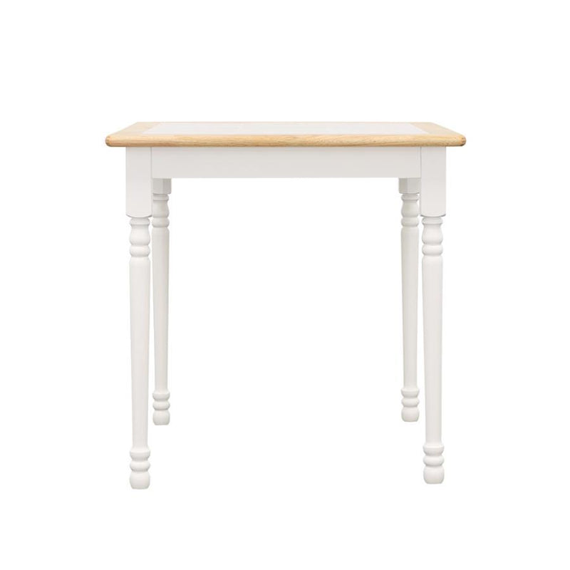 Carlene - Square Top Dining Table - Natural Brown and White.