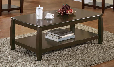 Dixon - Rectangular Coffee Table With Lower Shelf - Espresso.