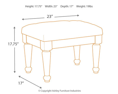 Coralayne - Silver - Upholstered Stool.