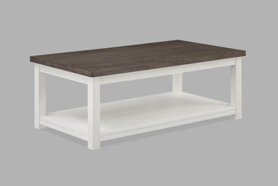 Dakota - Coffee Table With Casters - White - Grand Furniture GA